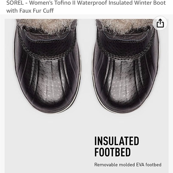 Sorel Toffino  waterproof black/ fur boots - Picture 7 of 14